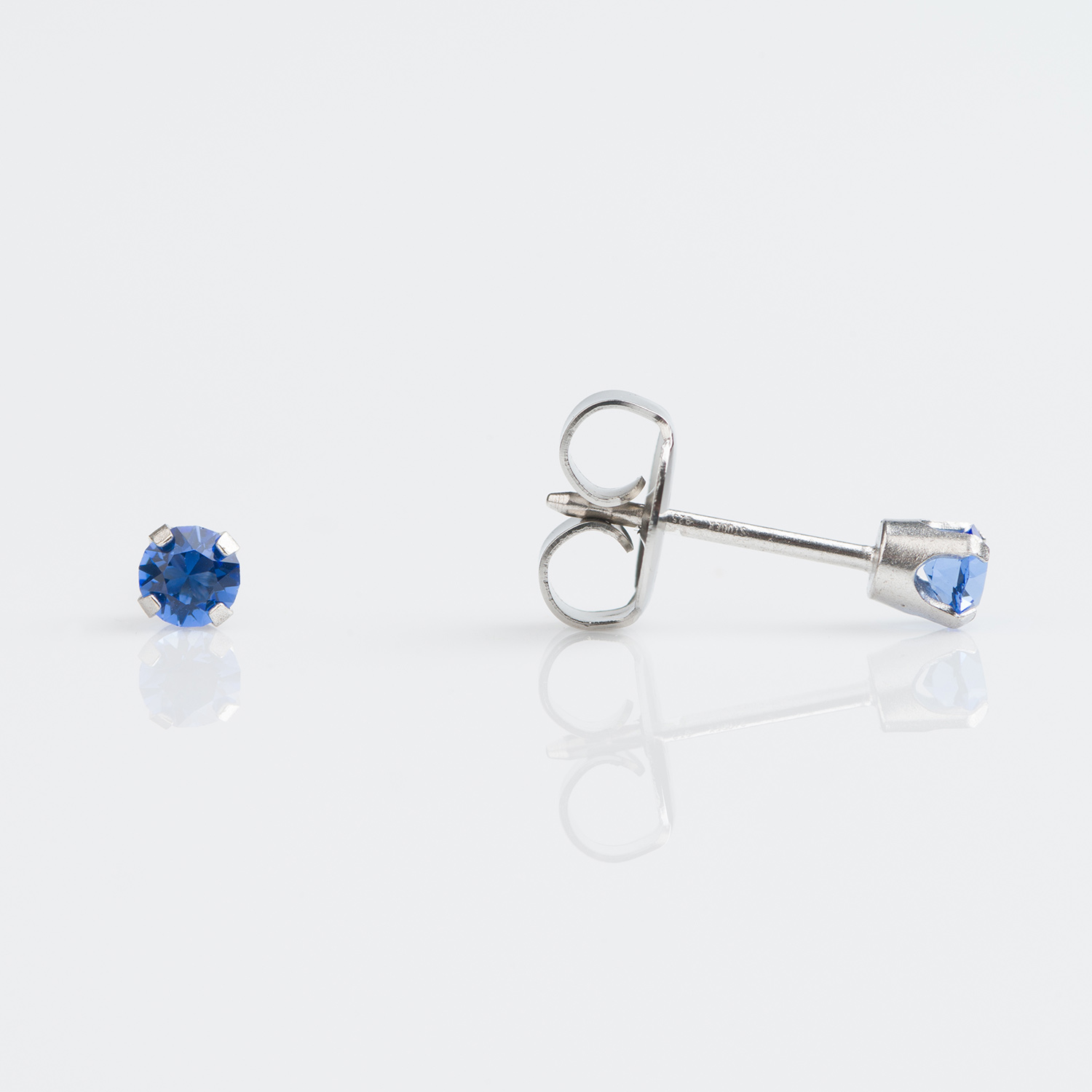 September Sapphire Stud Earring