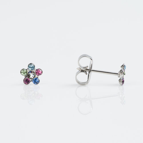 Rainbow Crystal Stud Earring