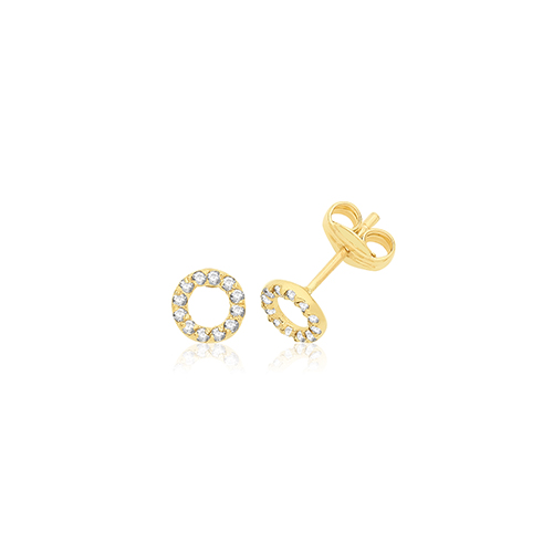 cz circle stud earrings
