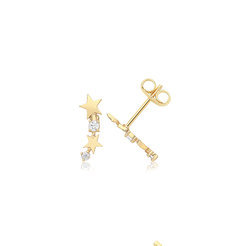 Graduated Star Stud Earrings