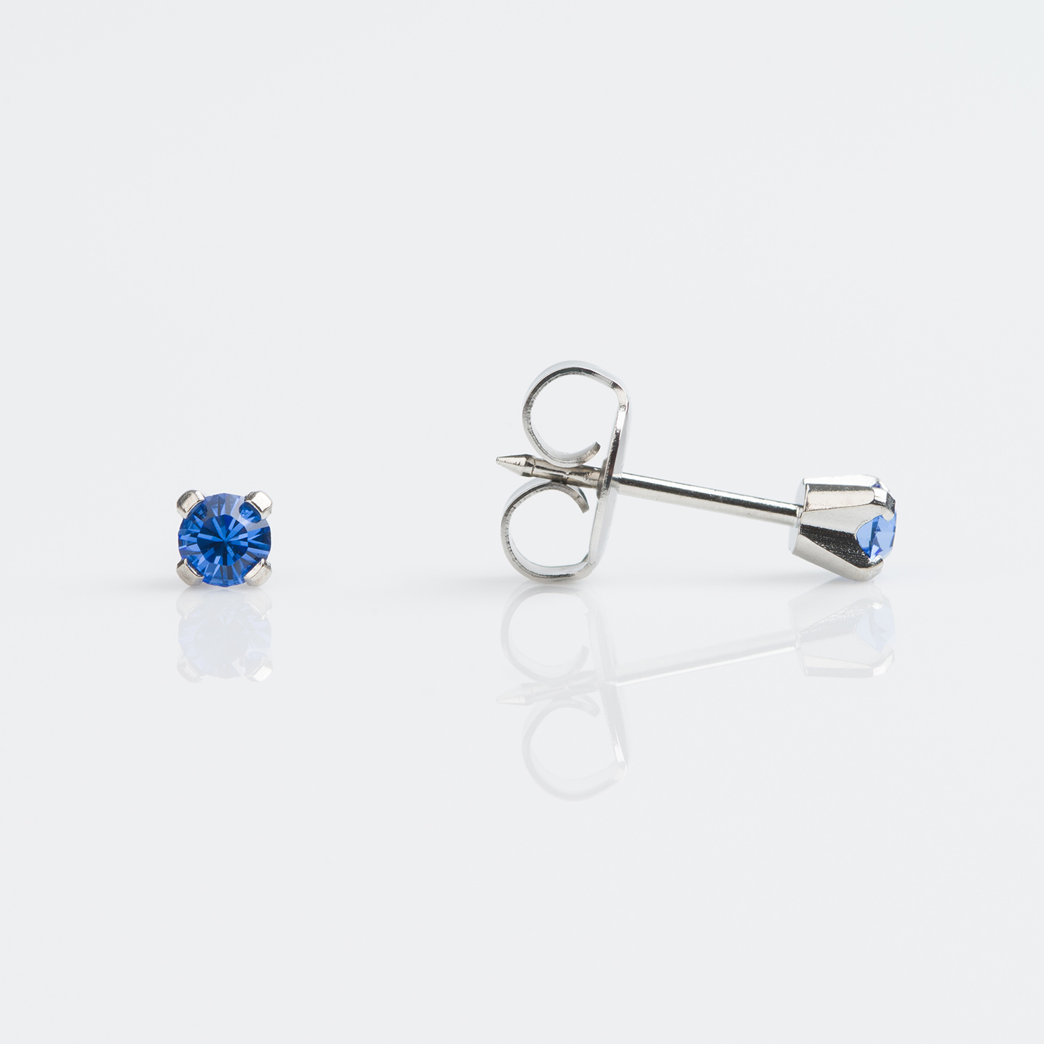 September Sapphire Stud Earring