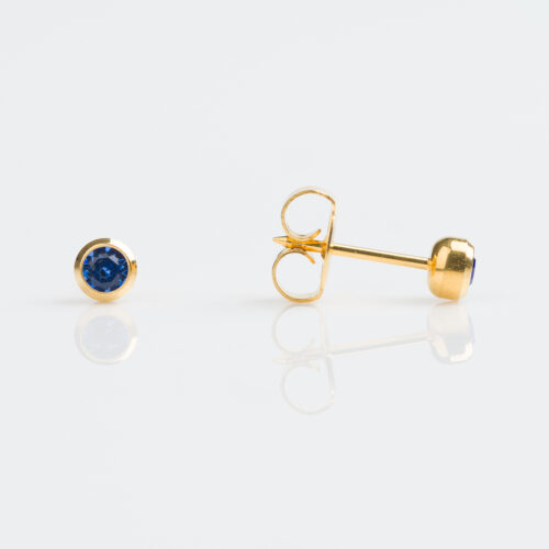 September Sapphire Stud Earring