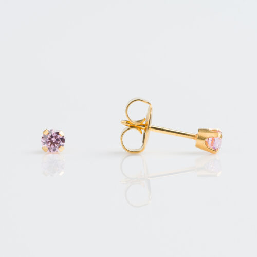 CZ Pink Stud Earring