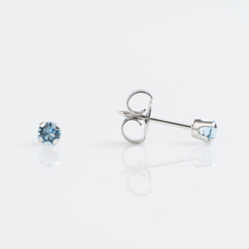March Aquamarine Stud Earring