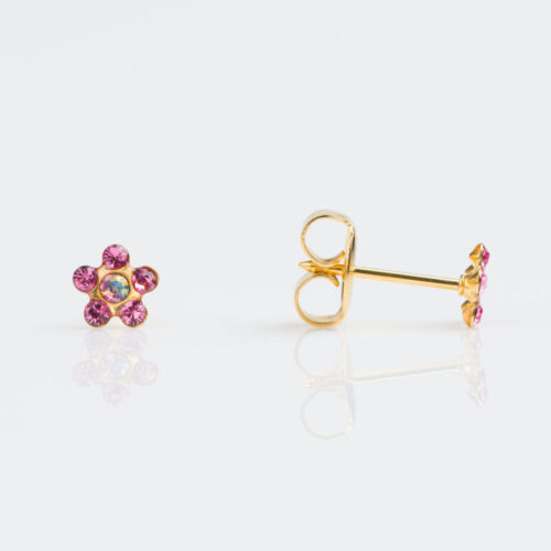 6 Stone Daisy Rose Stud Earring