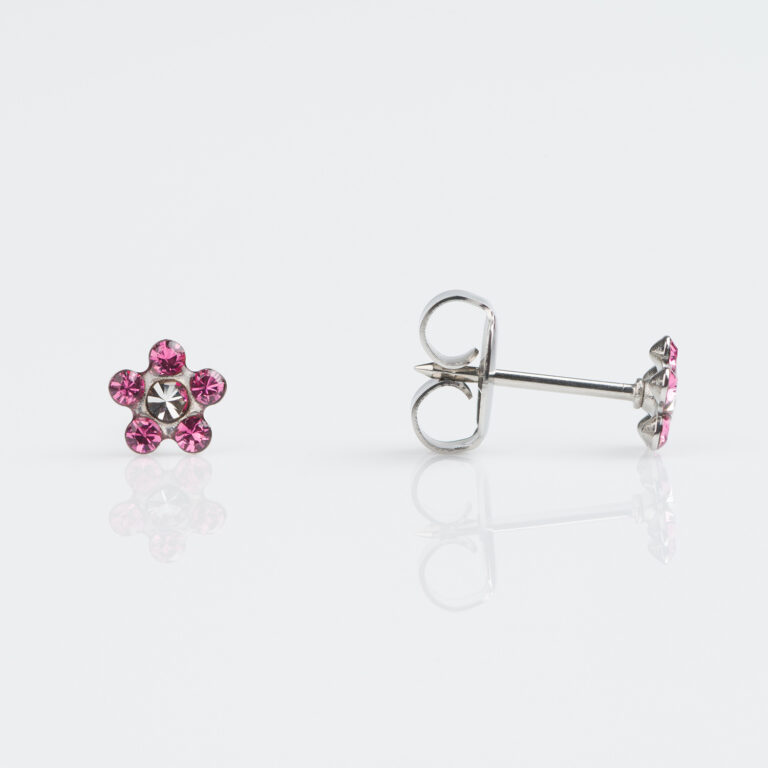 Rose Crystal Stud Earring