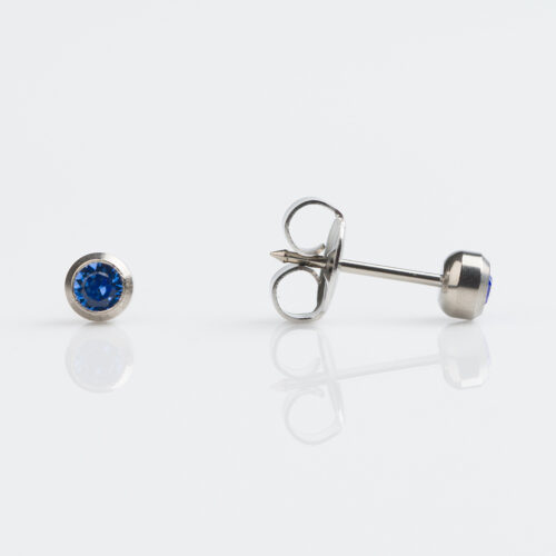September Sapphire Stud Earring