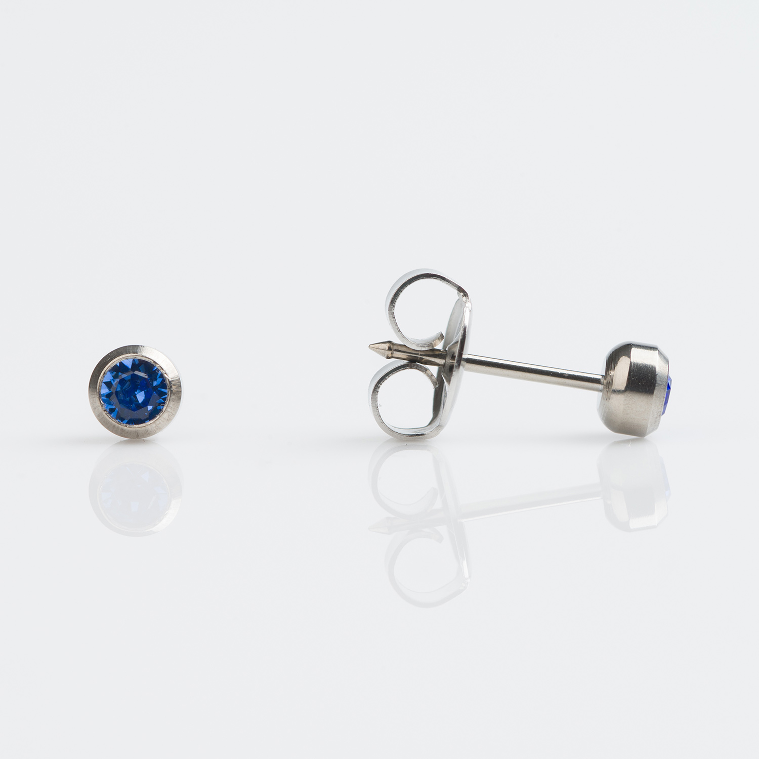 September Sapphire Stud Earring