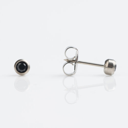 Jet Black Stud Earring