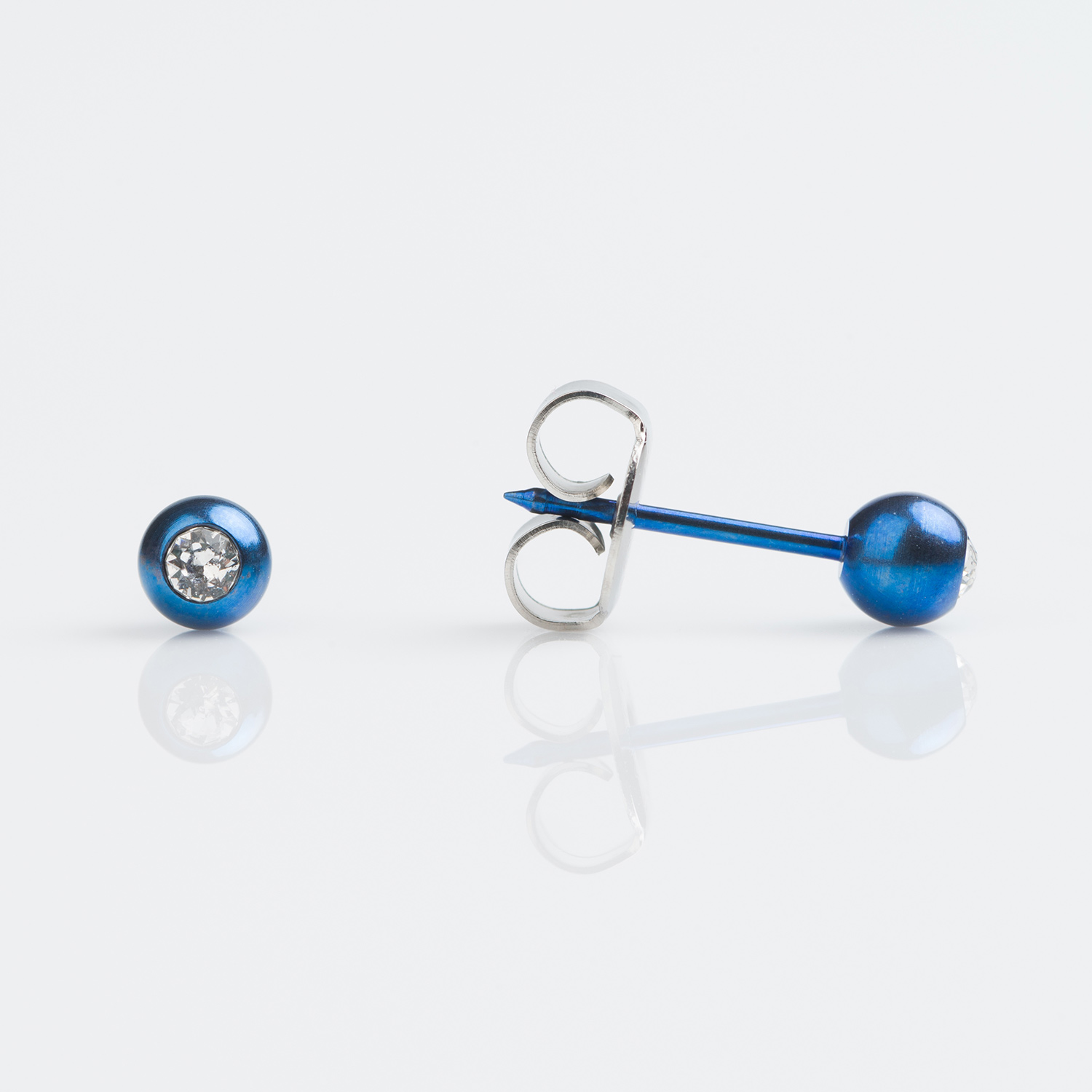 Blue Ball Crystal Stud Earring
