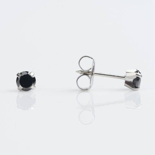 Black CZ Stud Earring