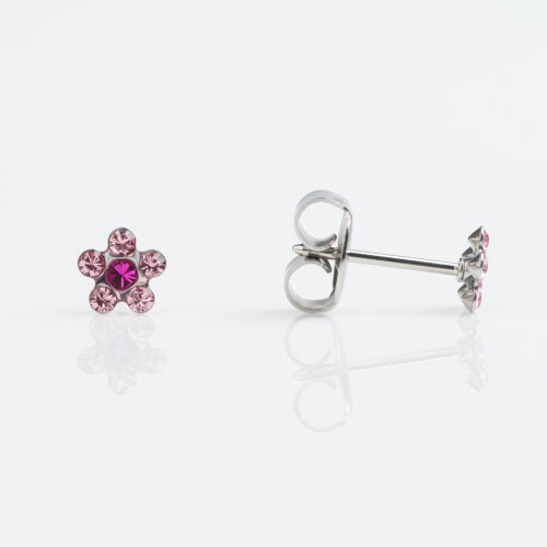 Daisy Light Rose Fuchsia Stud Earring