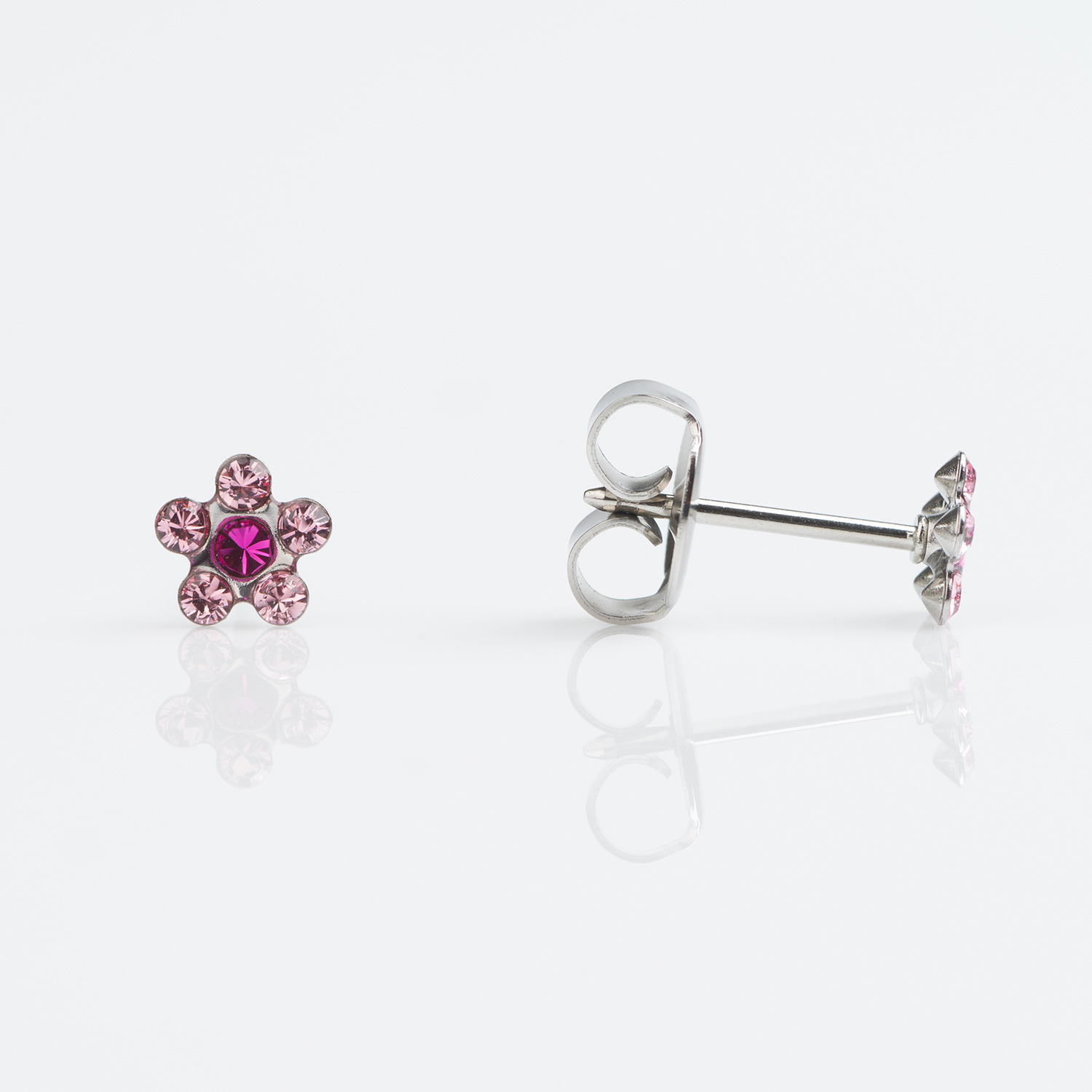 Daisy Light Rose Fuchsia Stud Earring