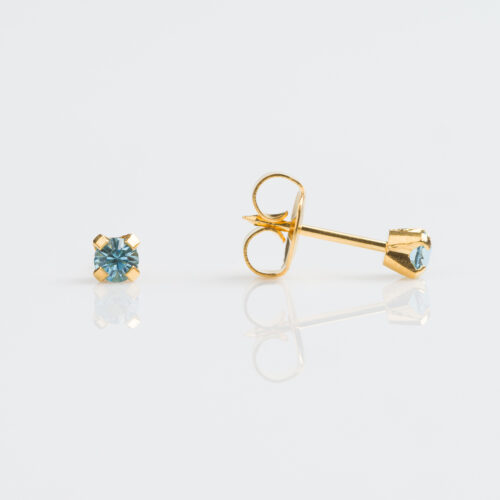March Aquamarine Stud Earring