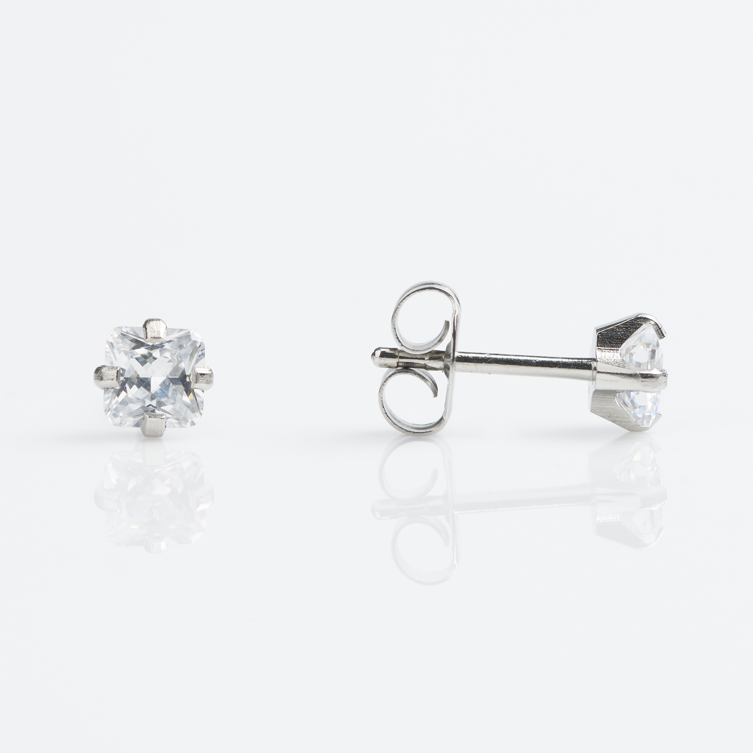 Princess Cut Stud Earring