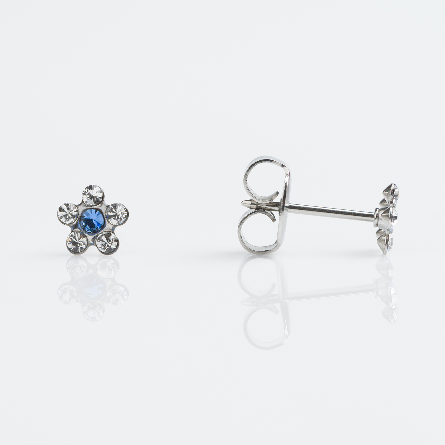 September Sapphire Stud Earring