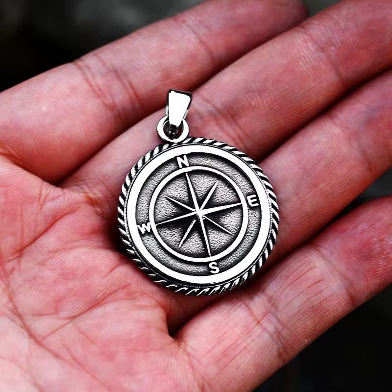 Stainless Steel Viking Ordin Compass Anchor Pendant Non Tarnish - Image 2