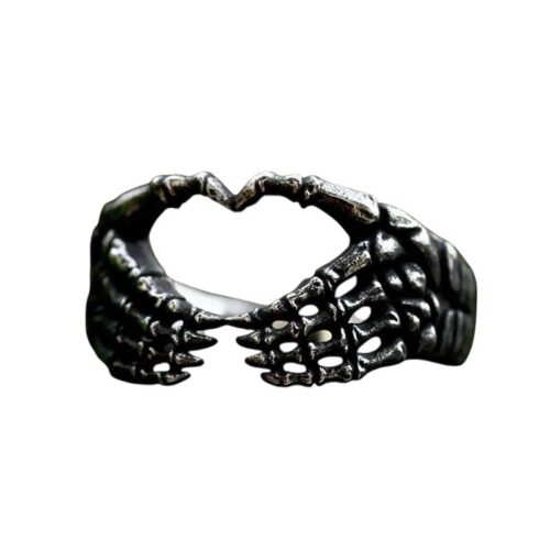 Skeleton Hands Heart Ring