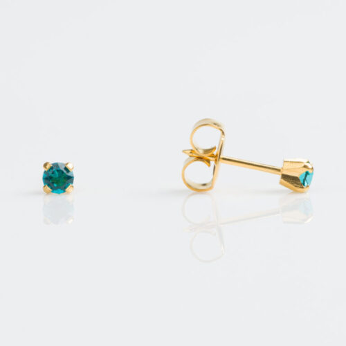 December Blue Zircon Stud Earring