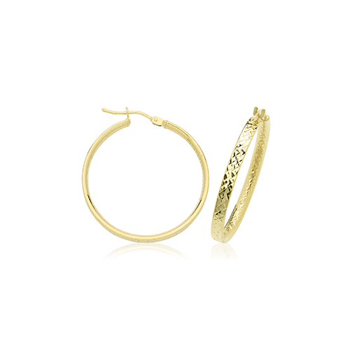 Diamond Cut Hoop Earrings