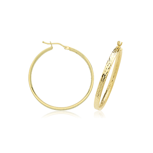 Diamond Cut Hoop Earrings
