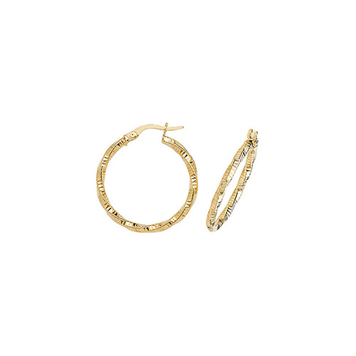 Diamond Cut Hoop Earrings