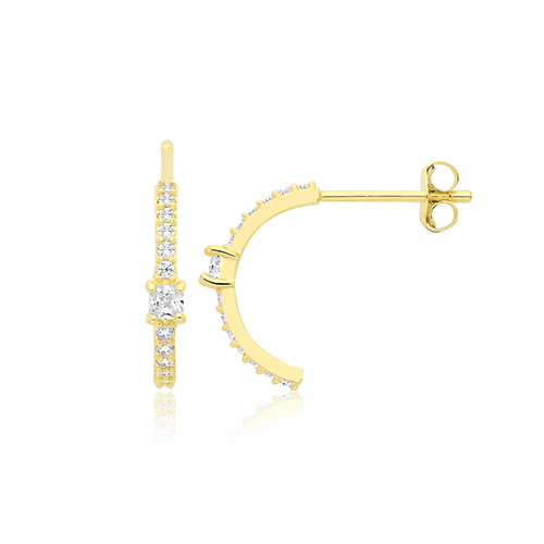 Cz half hoop earrings