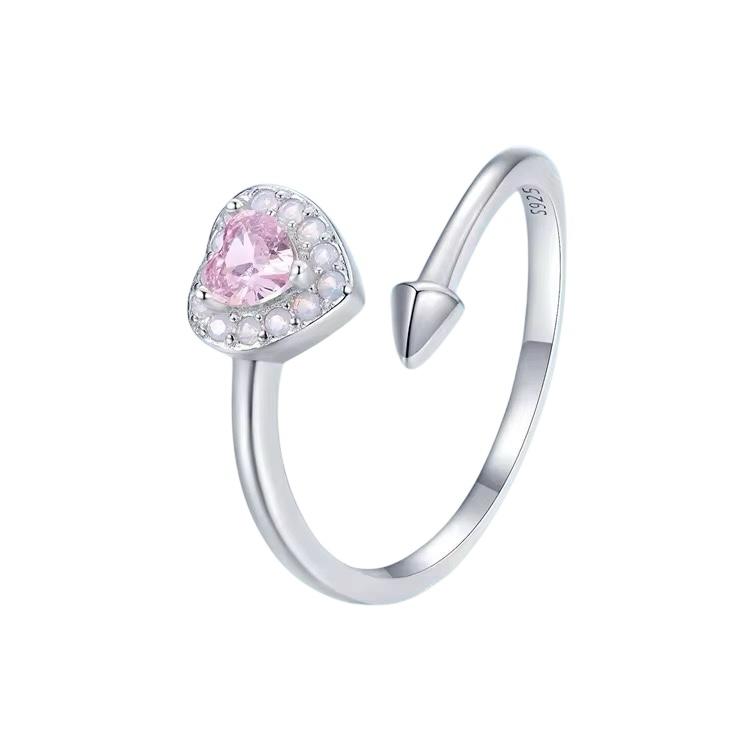 925 Sterling Silver Pink CZ Ring - Image 2