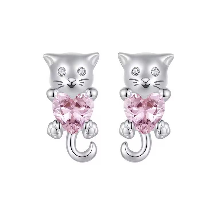 Heart Cat Earrings
