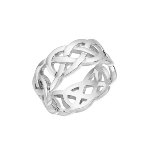 925 Sterling Silver Celtic Knot Friendship Band Ring 