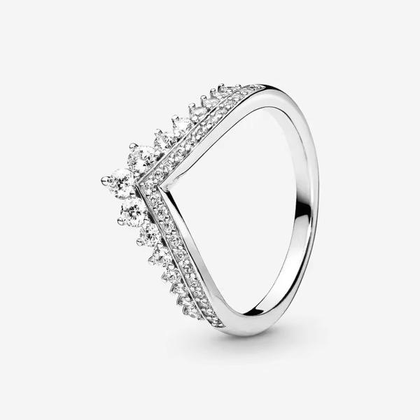 925 Sterling Silver Princess Wishbone Ring - Image 5