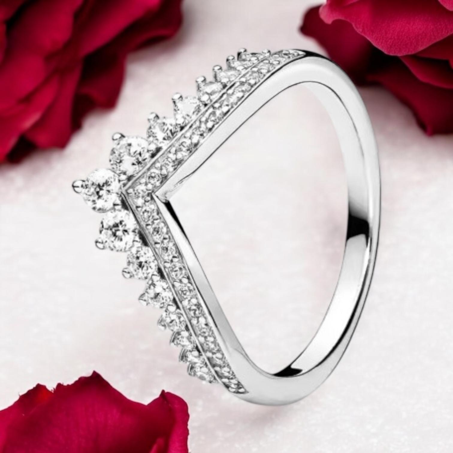 925 Sterling Silver Princess Wishbone Ring - Image 3