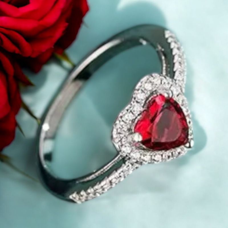 Karma 925 Sterling Silver Red Heart Ring - Image 4