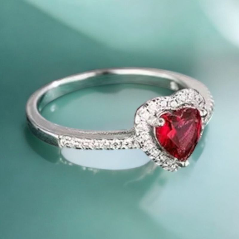 Karma 925 Sterling Silver Red Heart Ring - Image 5
