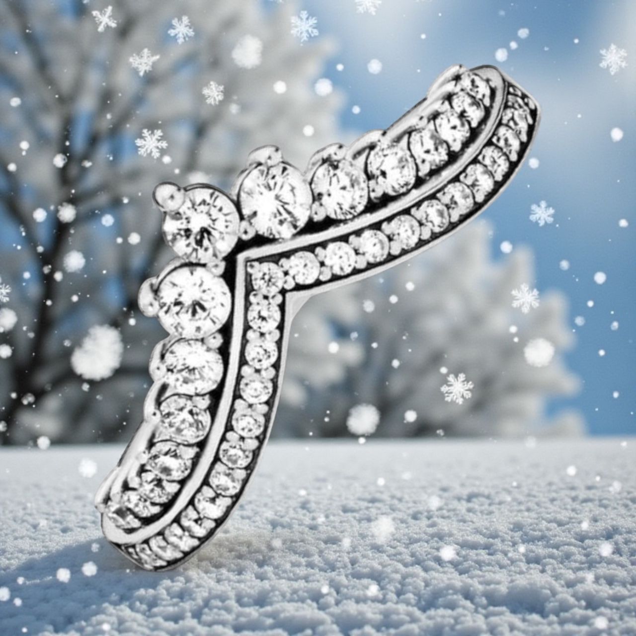 925 Sterling Silver Princess Wishbone Ring - Image 8