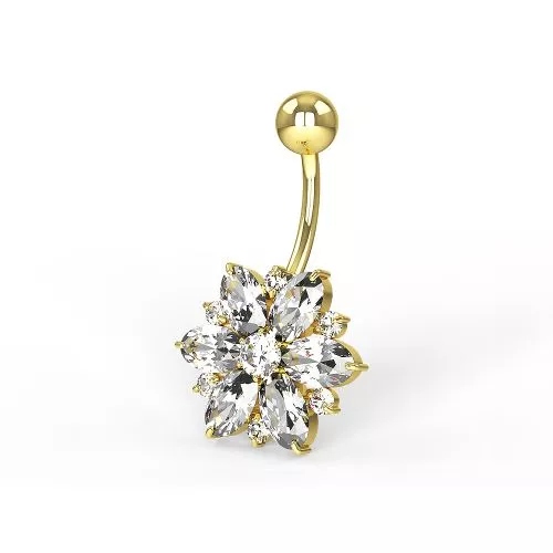 Colored Flower Belly Bar