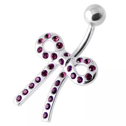 Tied Bow Jewelled Belly Bar