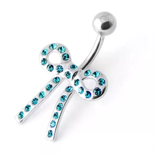 Tied Bow Jewelled Belly Bar