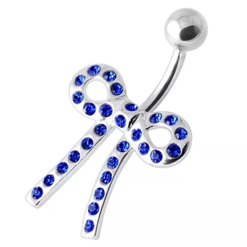 Tied Bow Jewelled Belly Bar