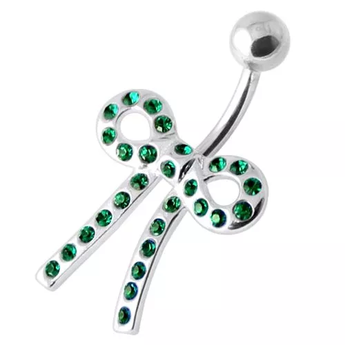 Tied Bow Jewelled Belly Bar