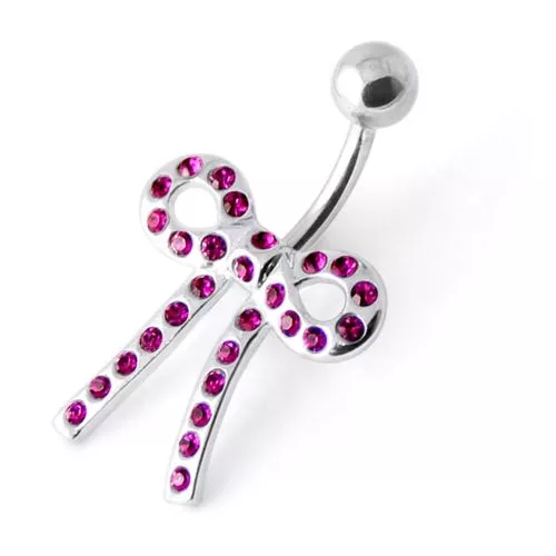 Tied Bow Jewelled Belly Bar