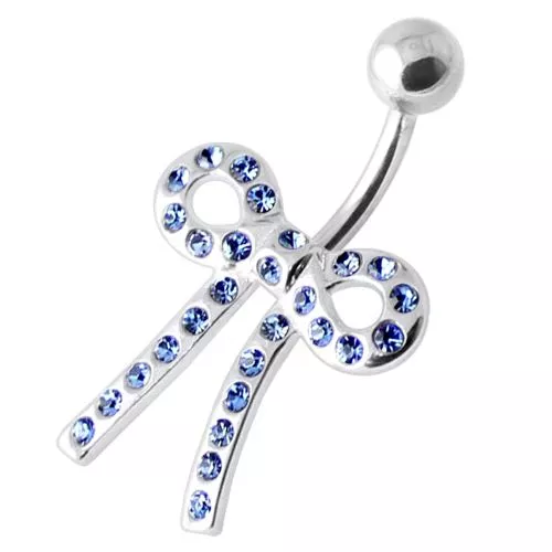 Tied Bow Jewelled Belly Bar