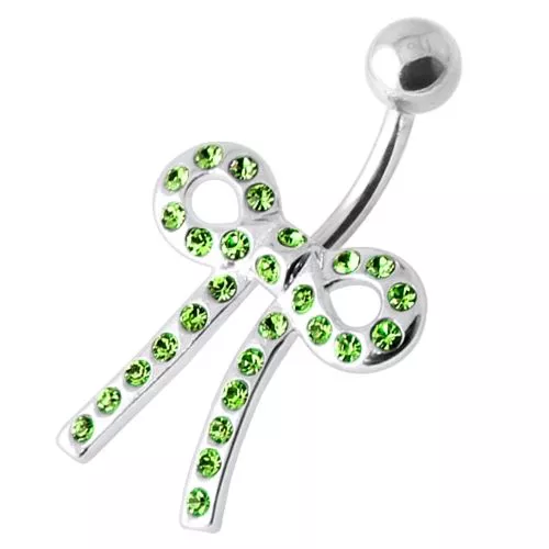 Tied Bow Jewelled Belly Bar