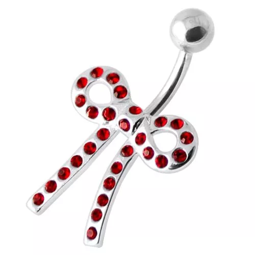 Tied Bow Jewelled Belly Bar