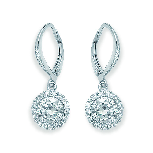 Leverback CZ Earrings