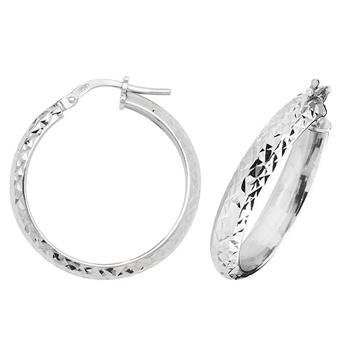 Diamond Cut Hoop Earrings