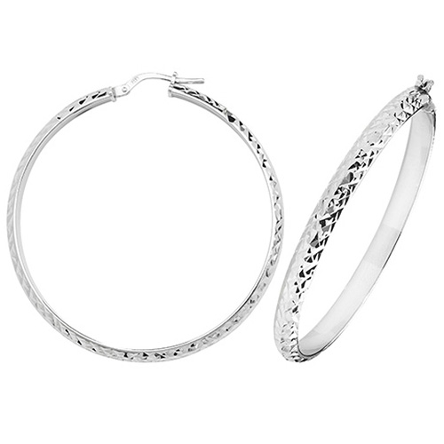 Diamond Cut Hoop Earrings