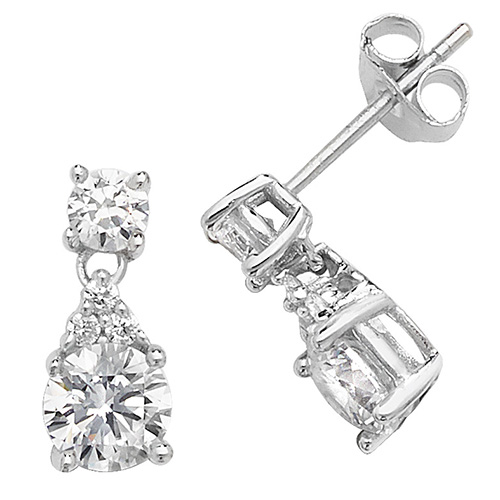 Double CZ Stud Earrings