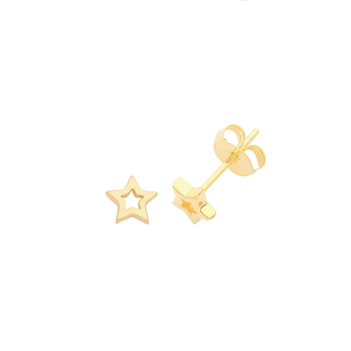 Silver Gold Plated Star Studs Earrings