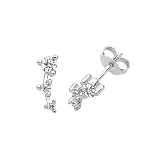 Graduated CZ Stud Earrings